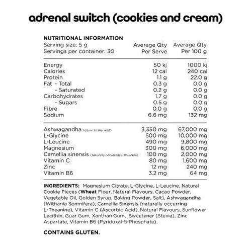 Switch Nutrition - Adrenal Switch - Supplements - 60 Serve - Cave Sports Nutrition