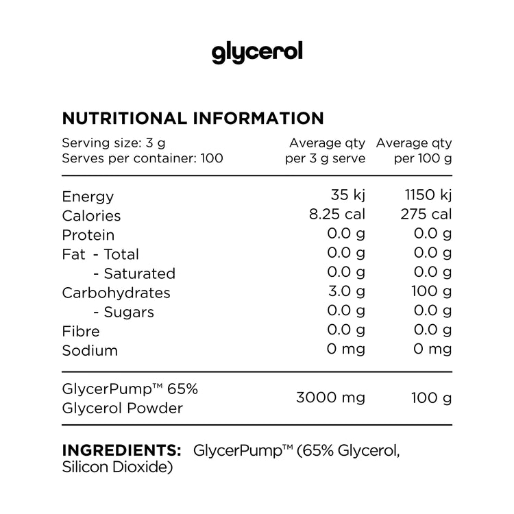 Switch Nutrition - Glycerol - Supplements - 100 Serves - Cave Sports Nutrition