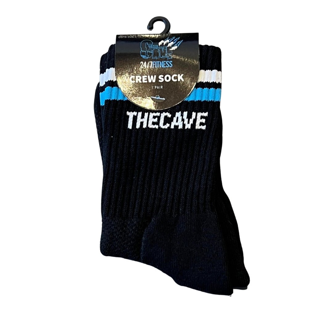 The Cave Gym - Crew Socks - Merchandise - Black - Cave Sports Nutrition