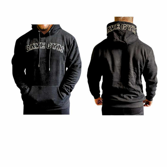 The Cave Gym - Hoodie 380gsm Cave Gym - Merchandise - Black 3D Embroidered - Cave Sports Nutrition