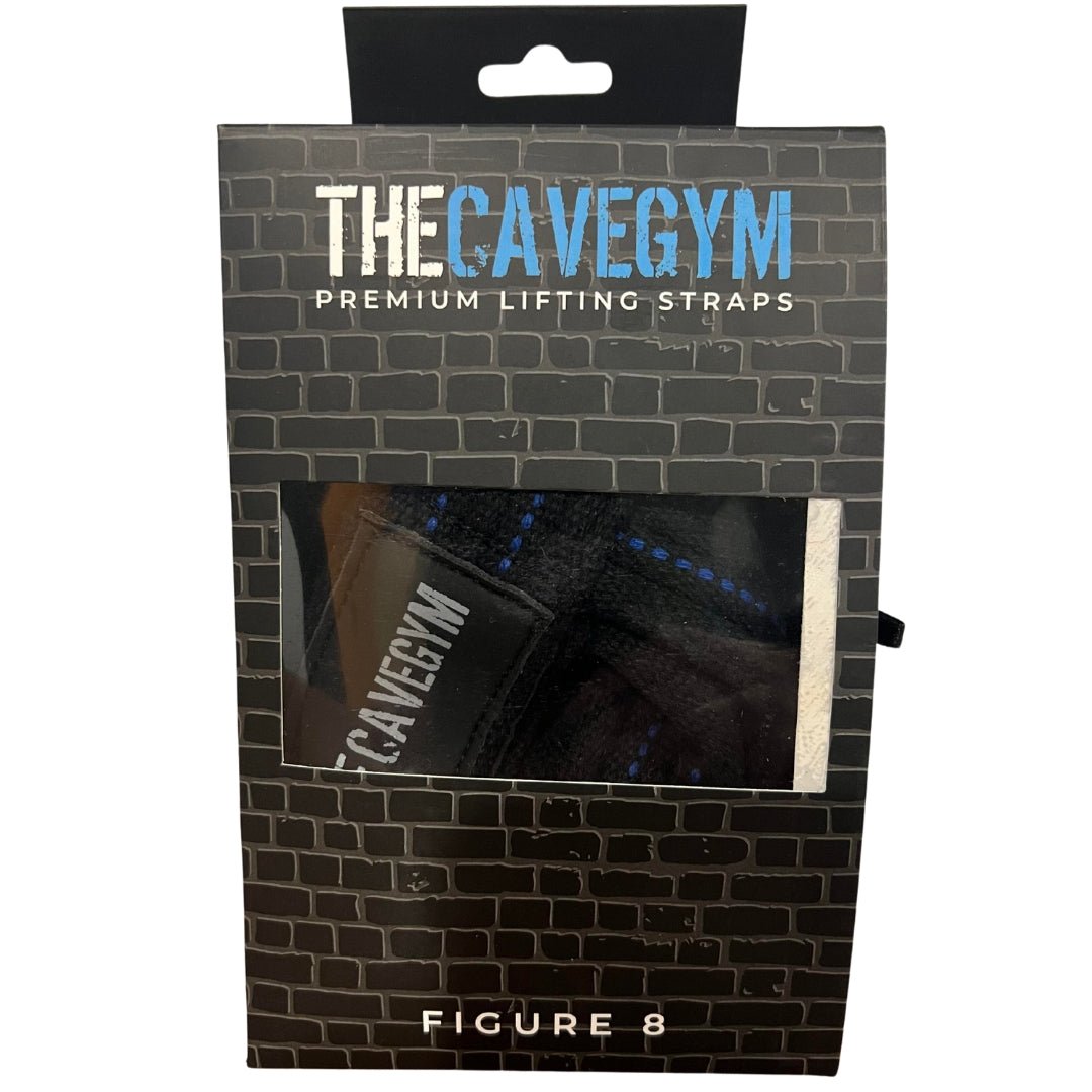 The Cave Gym - Lifting Straps Figure 8 - Training Accessories - Black/Blue - Cave Sports Nutrition