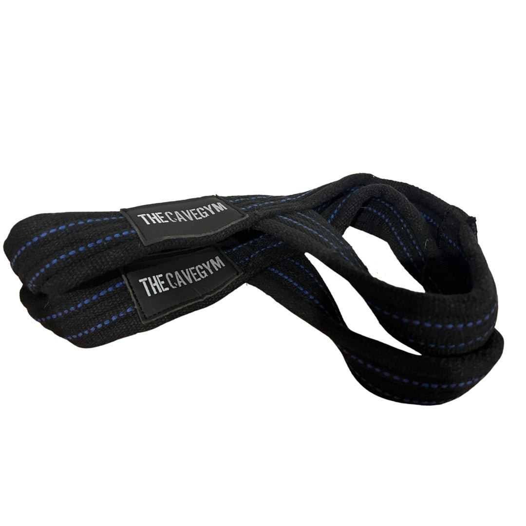 The Cave Gym - Lifting Straps Figure 8 - Training Accessories - Black/Blue - Cave Sports Nutrition