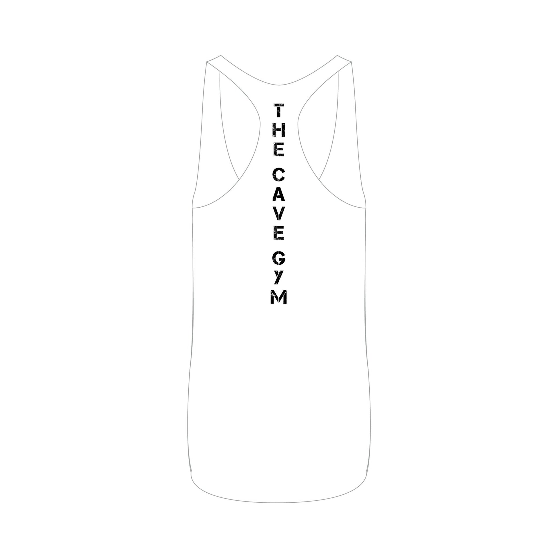 The Cave Gym - Stringer Singlet - Merchandise - White - Cave Sports Nutrition