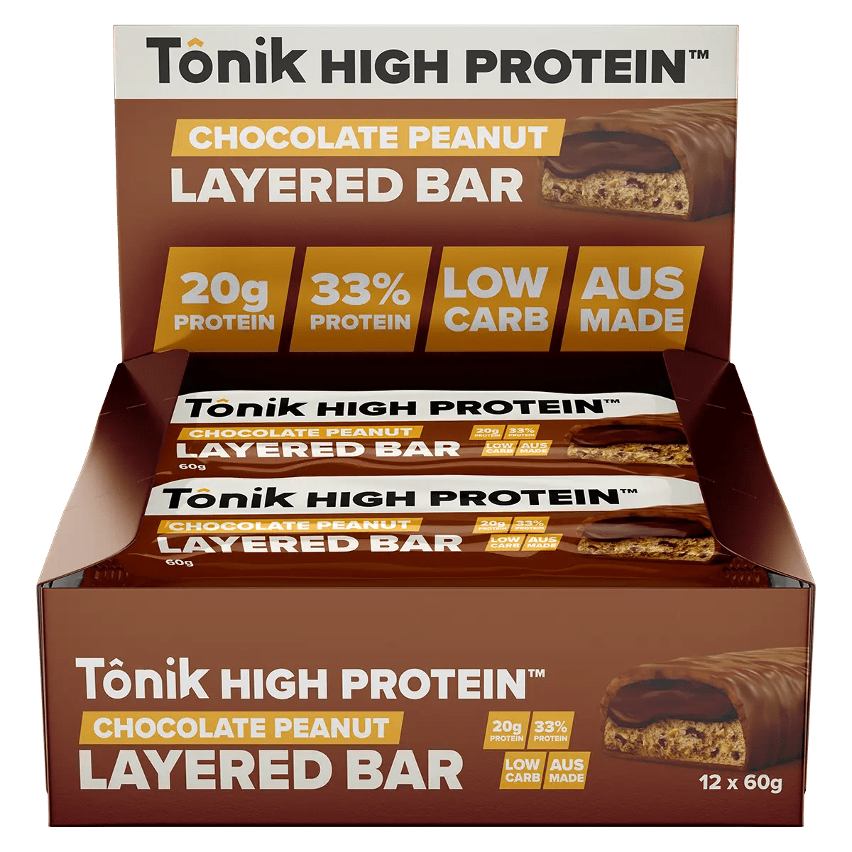 Tonik - High Protein Bar - Cafe - 60g - Cave Sports Nutrition